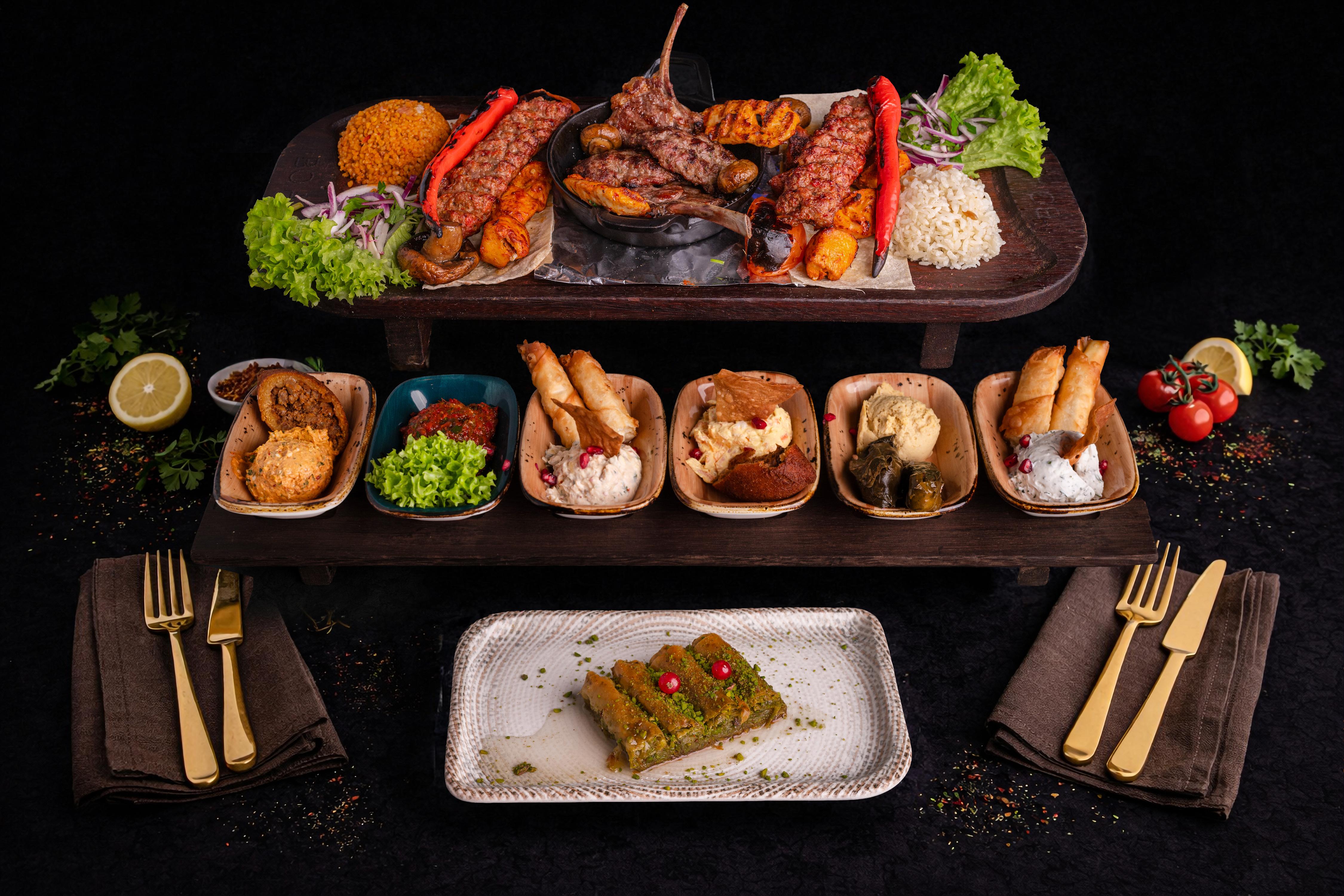 Hot And Cold Meze, Mixed grill And Baklava (For 2 people)