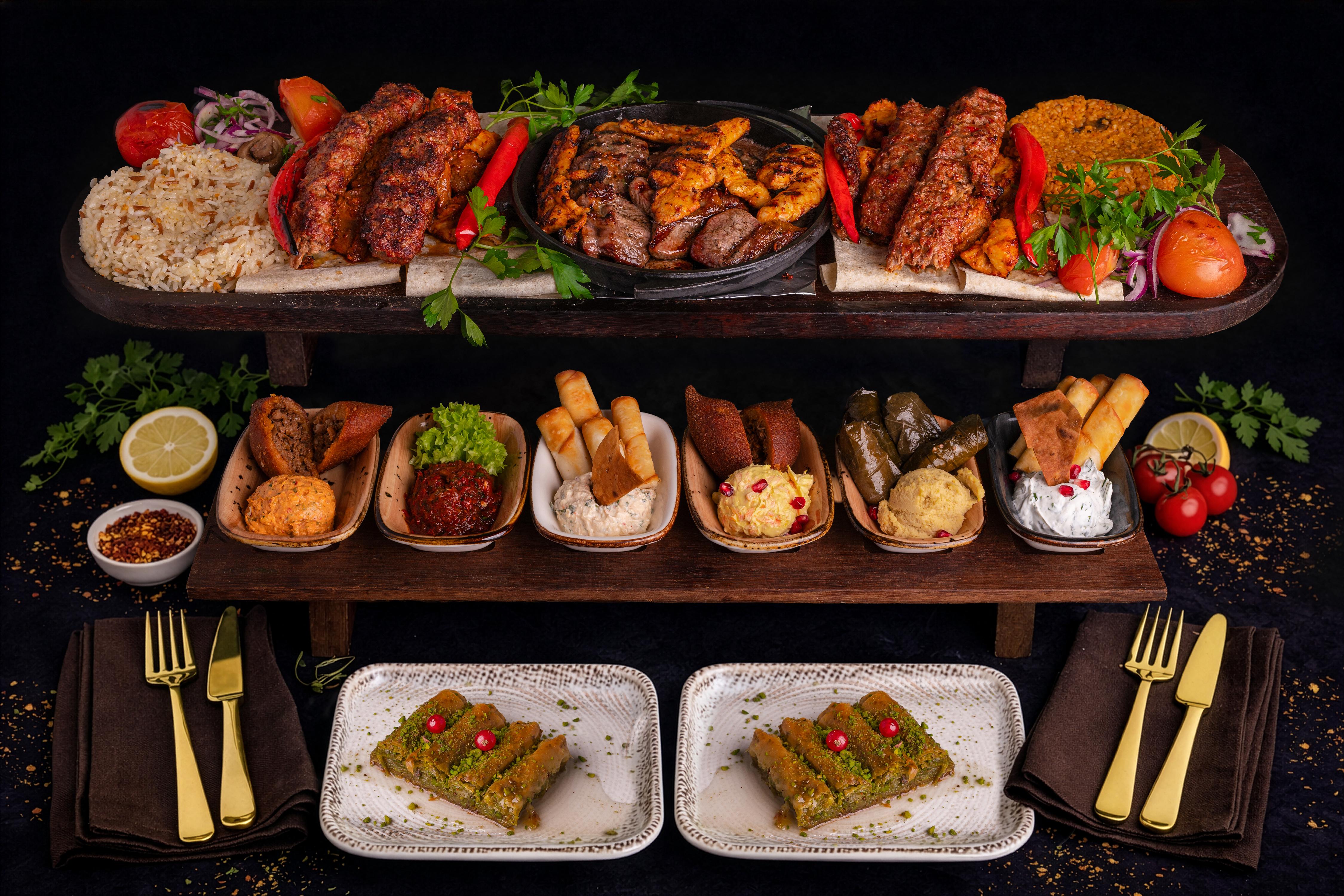Hot And Cold Meze, Mixed grill And Baklava (For 4 people)